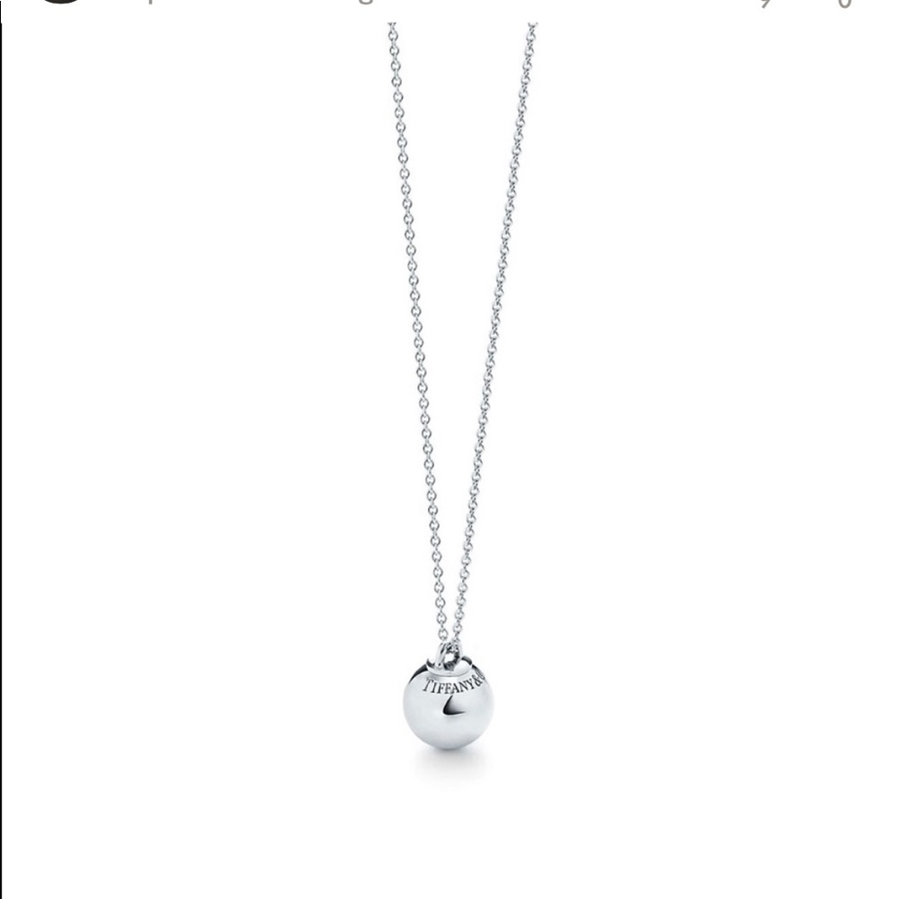 NWB Tiffany and Co. Silver Necklace Ball Pendant